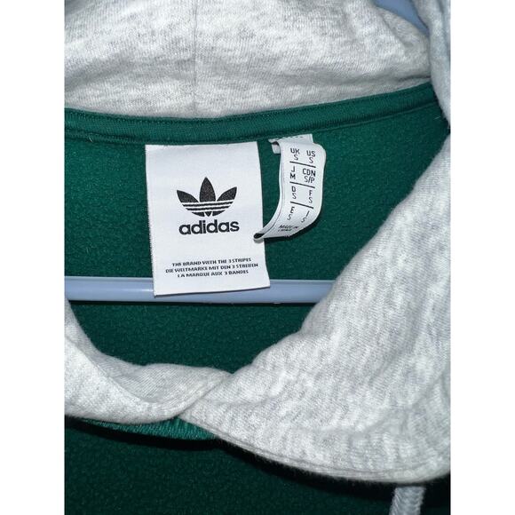 Adidas Green Collegiate Crest Pullover Fleece Hoodie With Crest US Men sz small. - Picture 5 of 7